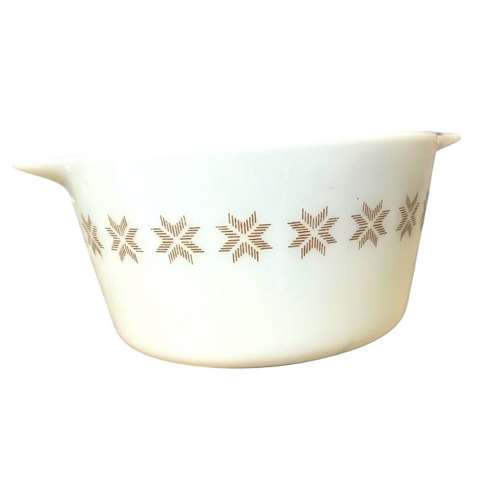 Pyrex 473-1 Qt Vintage Pyrex Town & Country Casserole Dish, Brown Motif - Picture 4 of 14